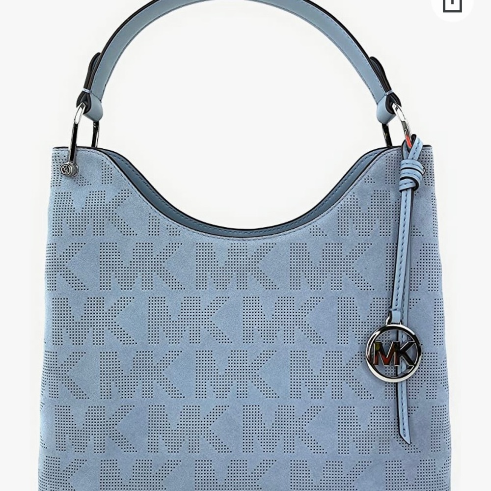 Michael Kors Joan XL Slouchy Shoulder Bag Pale Blue - Picture 5 of 16